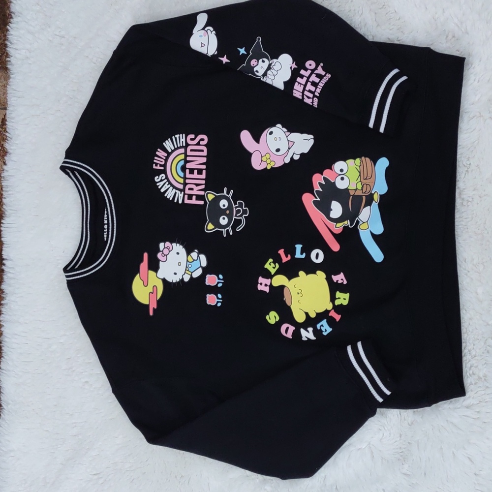 Hello Kitty And Friends By Sanrio Black Sweatshirt with Colorful Friends Design - Picture 15 of 17